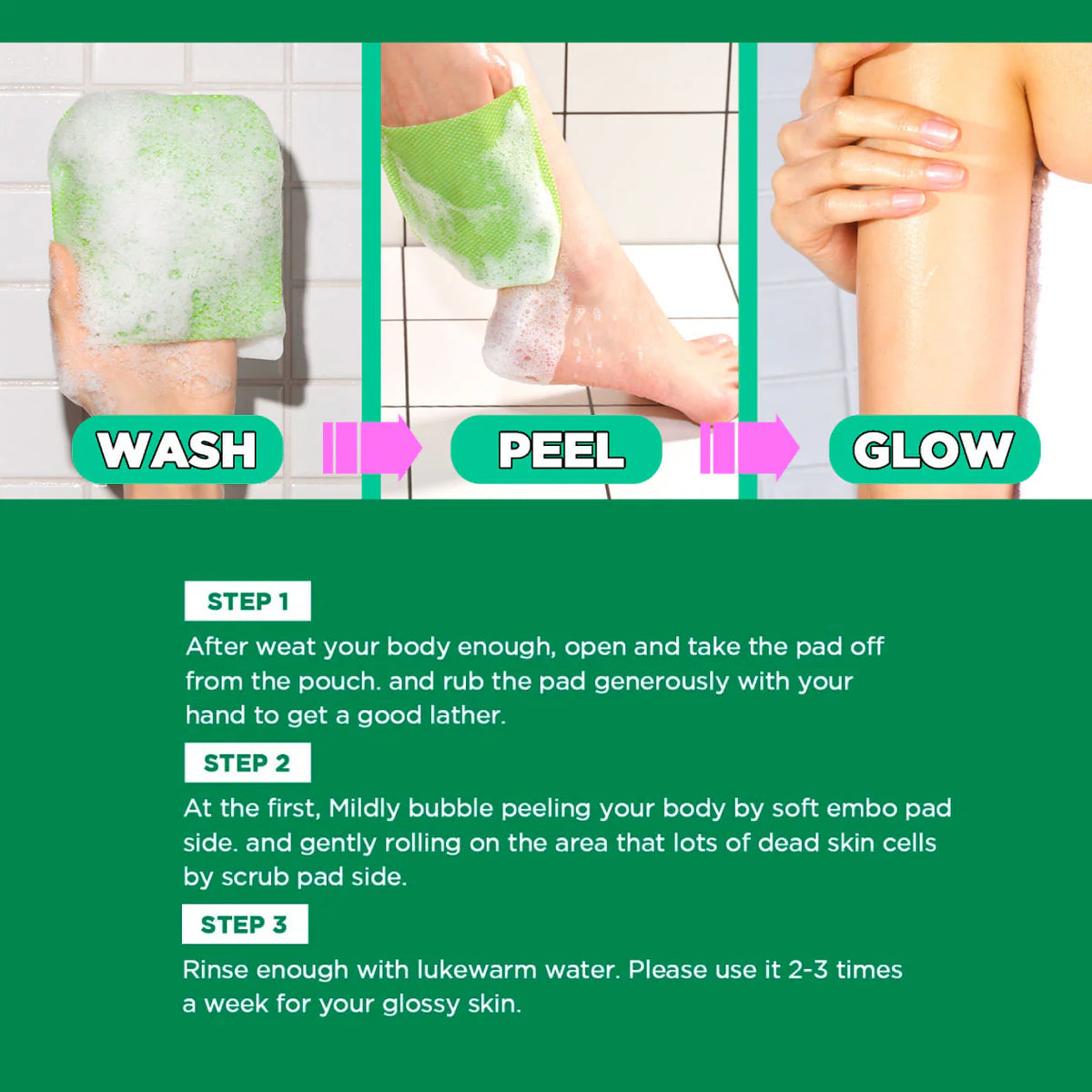 Mom's Bath Body Peeling Pad Mom Bath Recipe Green Pack