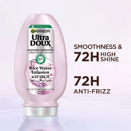 Garnier Ultra Doux Rice Water Infusion & Starch Conditioner For Long Hair, Smooth And Shine 200ml
