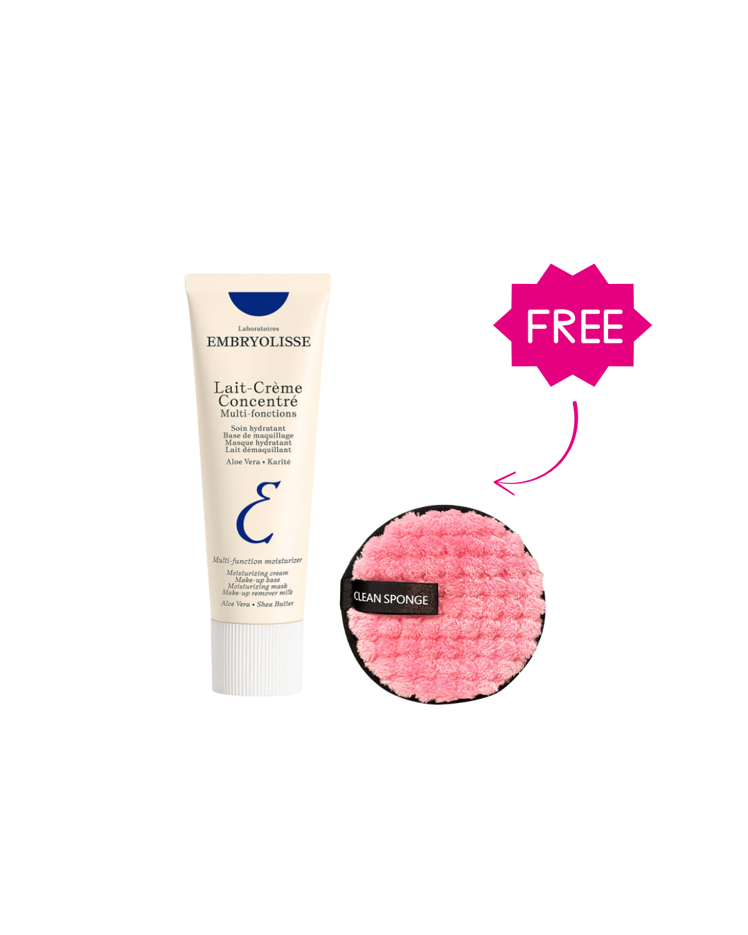 Embryolisse Lait-Crème Concentré Multi-fonctions 30ml + Makeup Remover Sponge ( random color ) FREE