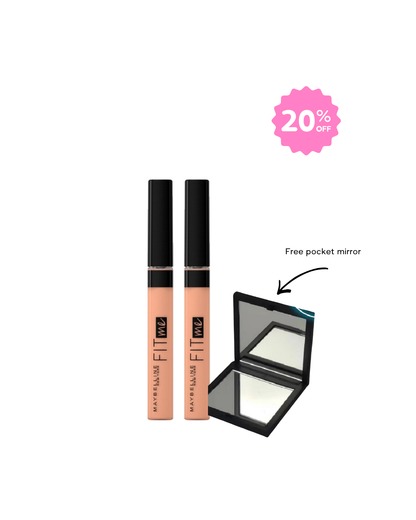 X2 Maybelline New York Flawless Fit Me Concealer Oil And Fragrance-free Natural Coverage Bundle  20% OFF + FREE pocket mirror