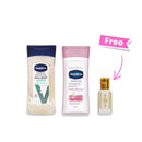 Vaseline B3 Body Oil +  Vaseline Sensitive Skin Relief Body Gel Oil + Free Musk