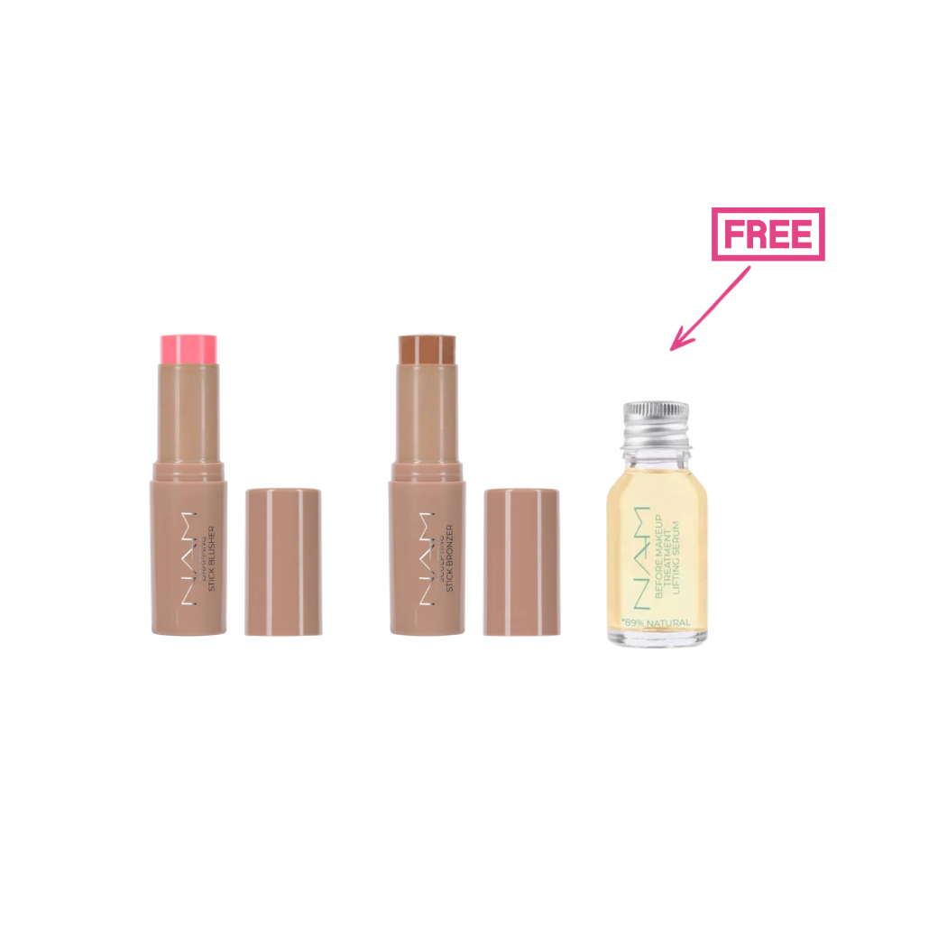 Wibo Nam Draping Stick Blusher + Wibo Nam Sculpting Stick Bronzer + Free Wibo Nam Before Makeup Treatment Lifting Serum