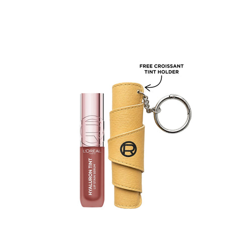 L'Oréal Paris Hyaluron Tint Lip Stain Serum Long Lasting, Hydrating Lip Makeup Infused with Hyaluronic Acid 5ml + Free croissant Tint Holder