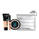 Maybelline Fit me Foundation + Maybelline Fit me Concealer + Maybelline Fit Me Matte +Poreless Compact Powder + Free Makeup Pouch