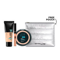 Maybelline Fit me Foundation + Maybelline Fit me Concealer + Maybelline Fit Me Matte +Poreless Compact Powder + Free Makeup Pouch
