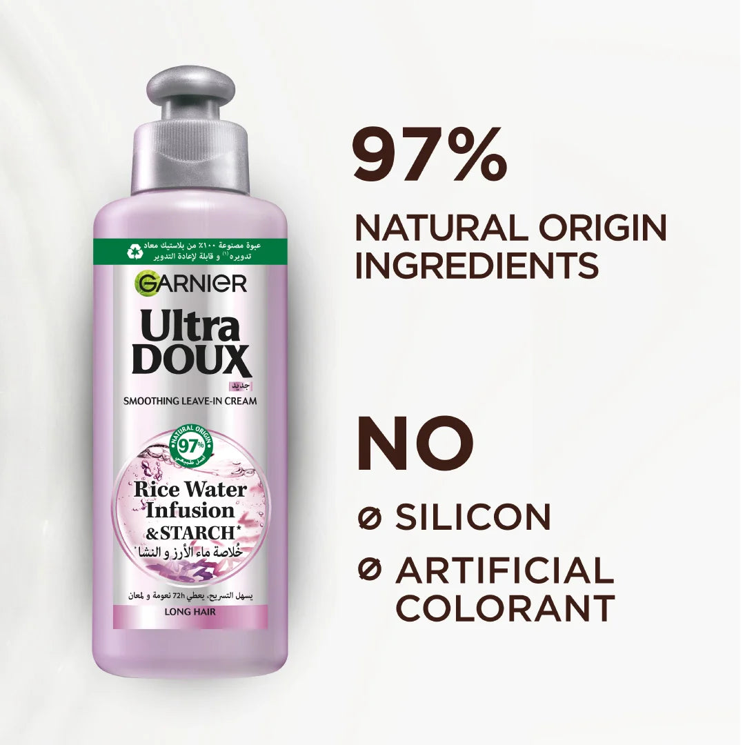 Garnier Ultra Doux Rice Water Infusion & Starch Leave In Cream For Long Hair