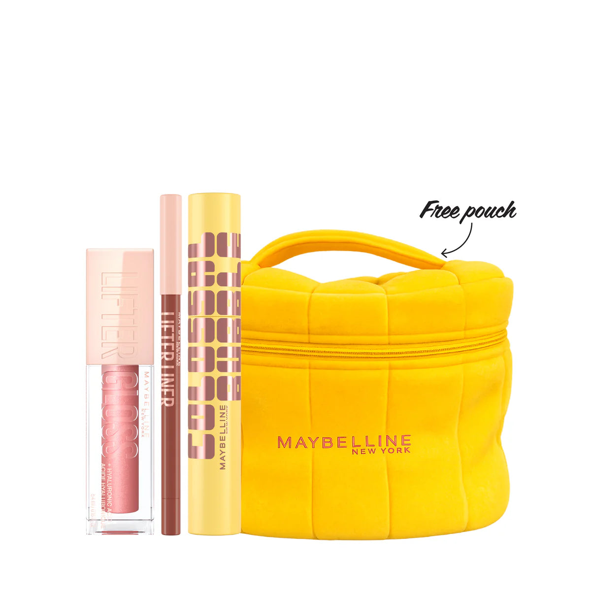 Maybelline New York Colossal Bubble Mascara  + Maybelline Lifter Gloss + Maybelline Lifter Gloss + Free Pouch