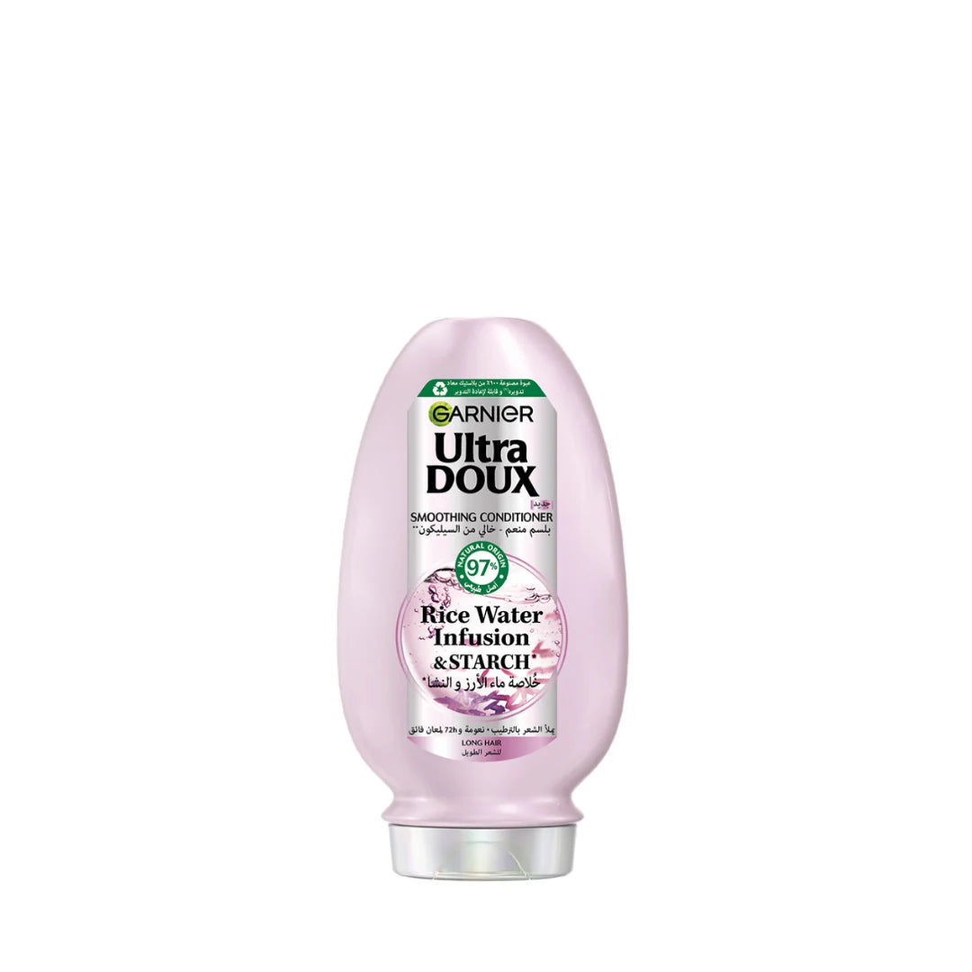 Garnier Ultra Doux Rice Water Infusion & Starch Conditioner For Long Hair, Smooth And Shine 200ml