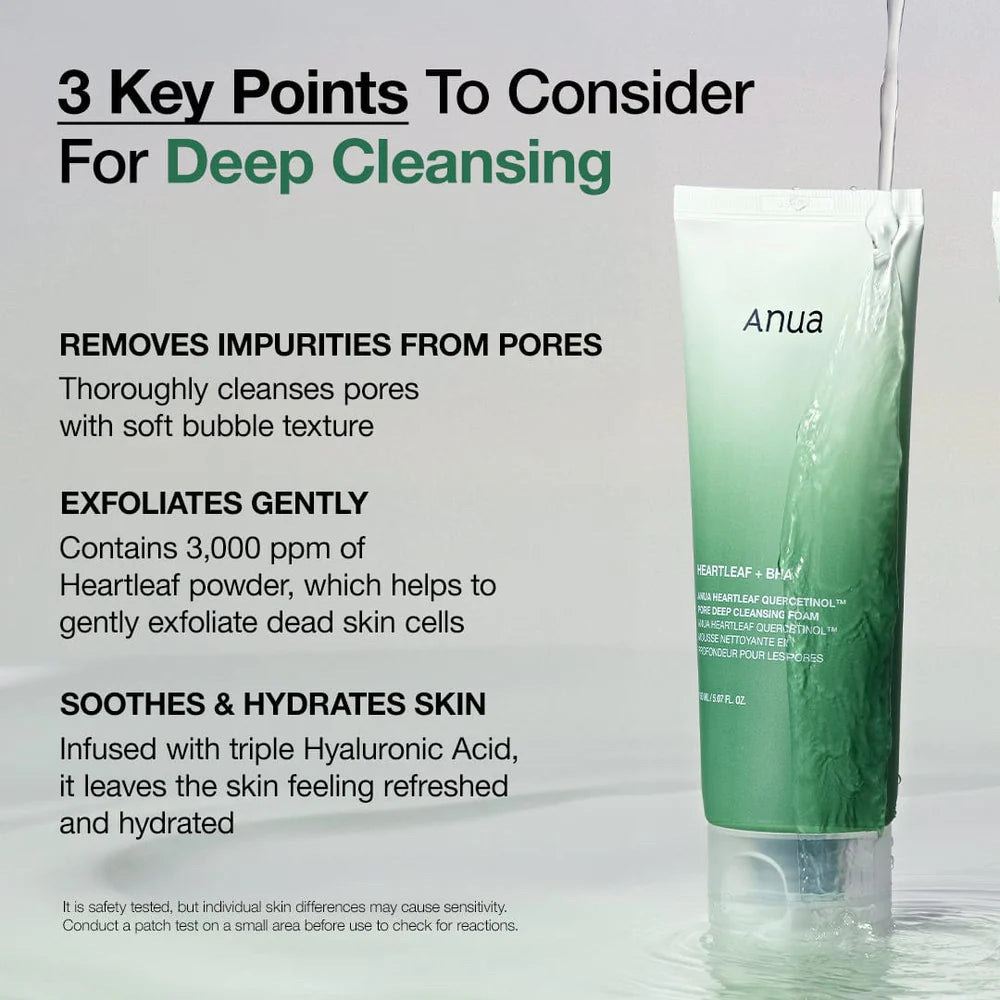 ANUA HeartLeaf Quercetinol Pore Deep Cleansing Foam