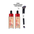 X2 L'Oréal Paris Infallible 24H Tinted Serum With 1% Hyaluronic Acid For Radiant Hydrated Skin, Light To Medium Coverage, 30ml+ Free Double Sided Face Brush