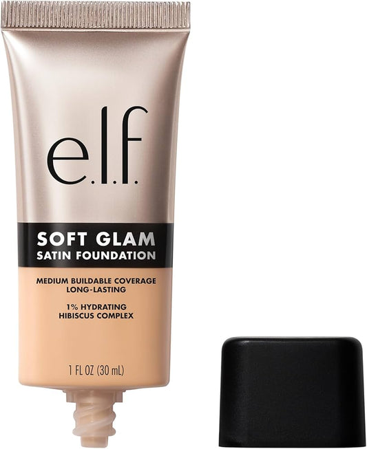 Elf Soft Glam Foundation, Medium Coverage, Long-Lasting & Buildable Foundation