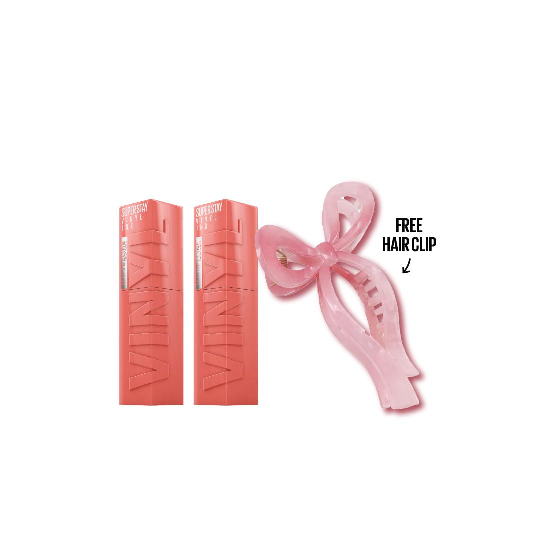 X2 Maybelline New York Super Stay Vinyl Ink + Free Hair Clips