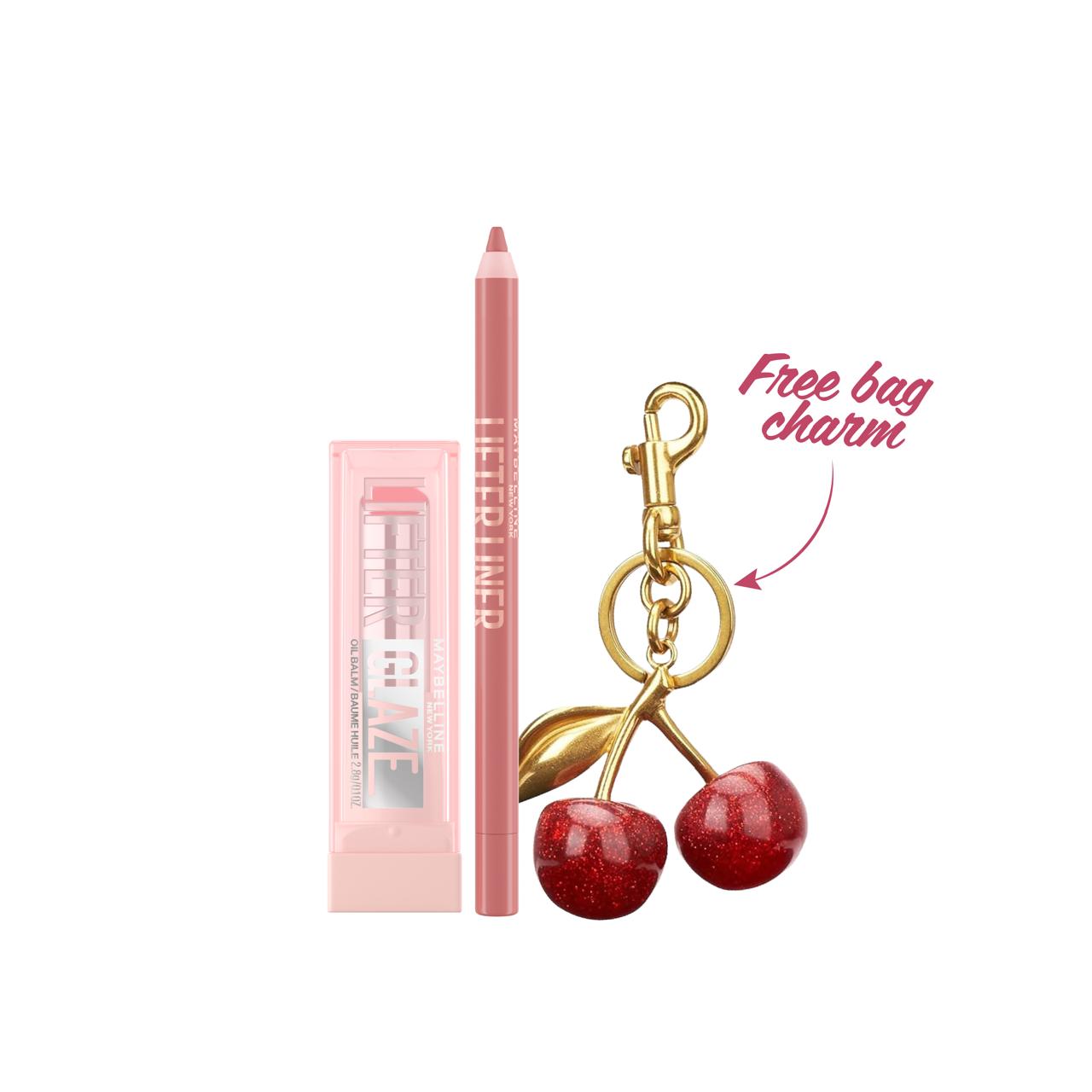 Maybelline New York Lifter Glaze + Maybelline Lifter Liner Lip Liner Pencil + FREE Bag Charm