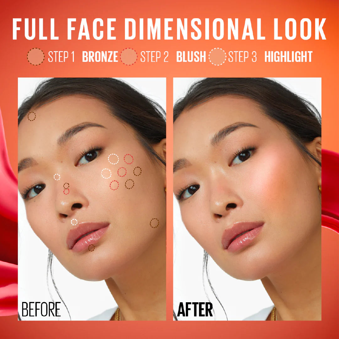 Maybelline Sunkisser 12H Longwear Multi-use Matte Liquid Blush, Bronzer, Blendable, Buildable