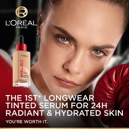 L'Oréal Paris Infallible 24H Tinted Serum With 1% Hyaluronic Acid For Radiant Hydrated Skin, Light To Medium Coverage, 30ml