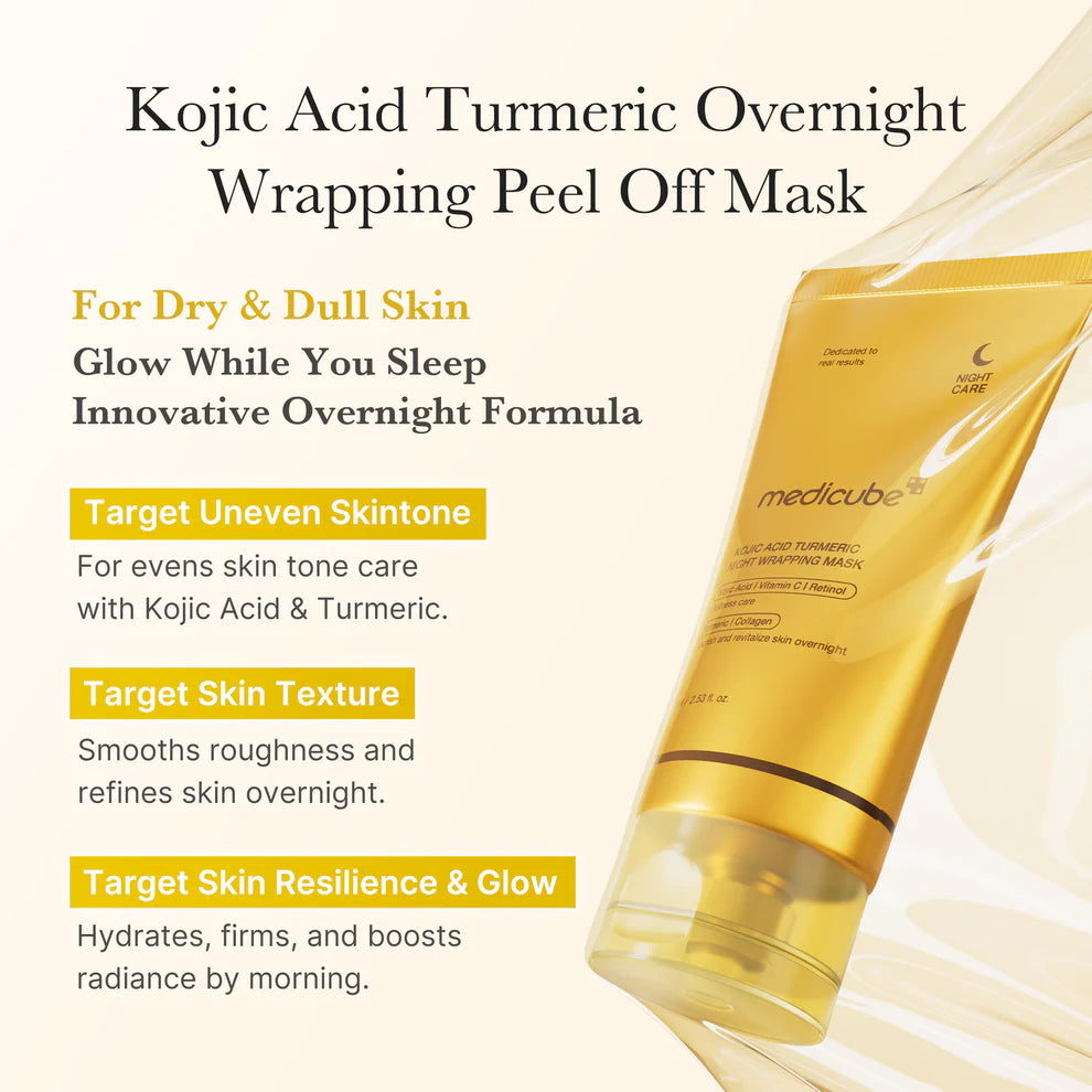 Medicube  Kojic Acid Turmeric Overnight Wrapping Peel Off Mask