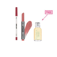 Wibo Lip Liner Pencil Nude Lips + Wibo Lip Teaser Lip Balm + Free Wibo Nam Before Makeup Treatment Lifting Serum