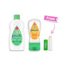Johnson's Baby Oil Aloe Vera + Johnson's Baby Oil Gel Blossom 200ml + Free Vaseline Lip Care Aloe Vera Stick 4.8g