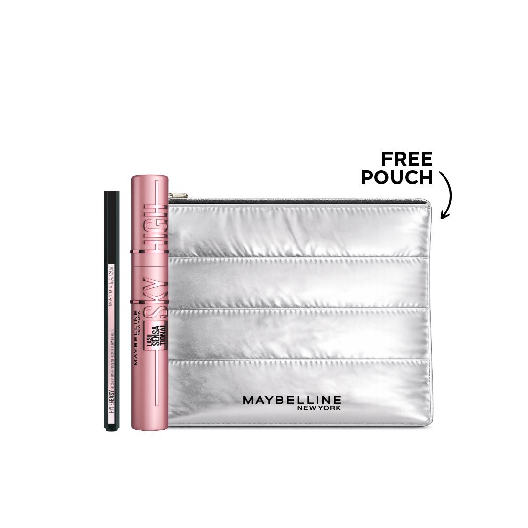 Maybelline New York Sky High  Mascara + Maybelline New York Eyestudio Hyper Easy Liquid Liner Matte