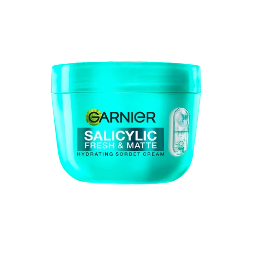 Garnier Salicylic Fresh & Matte Cream - Hydration, 48H Oil Free - 5% [Niacinamide + Salicylic Acid + Centella Asiatica] -