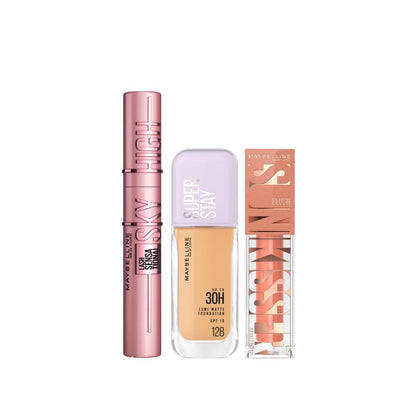 Maybelline Super Stay Up To 30H Lumi Matte Foundation  + Maybelline New York Lash Sensational Sky + Maybelline New York Sunkisser Multi-Use Liquid Blush Bundle 30% OFF