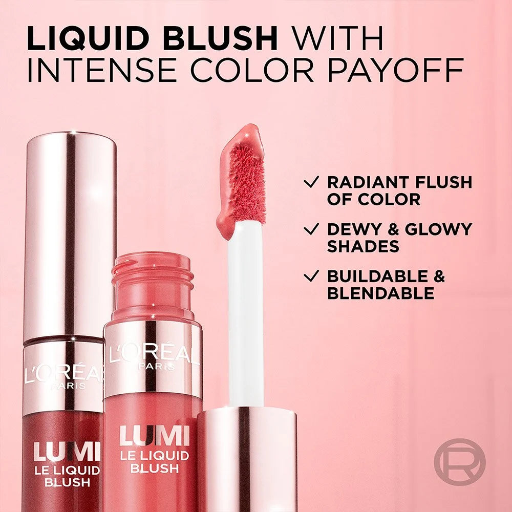 L'Oréal Paris Lumi Le Liquid Blush with a Glowy Radiant Natural Blush Finish, Weightless and Buildable 11ml