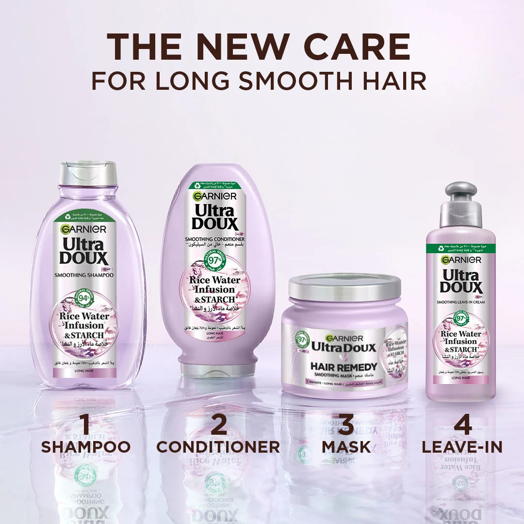 Garnier Ultra Doux Rice Water Hair Silk Smoothing Serum For Long Hair And High Shine