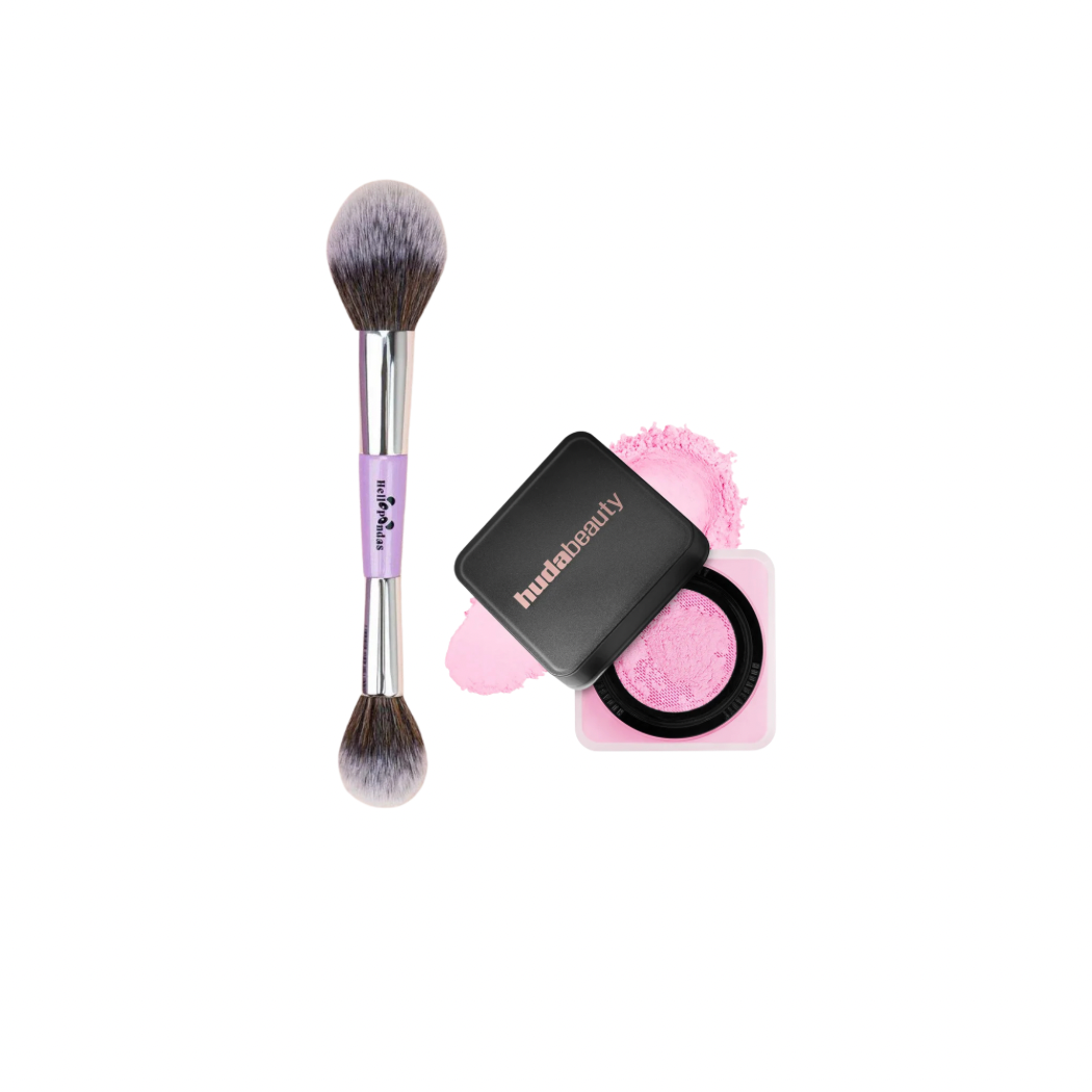 Huda Beauty Easy Bake Loose Baking & Setting Powder Ube Birthday Cake + Rosy The Panda Cloud Duo