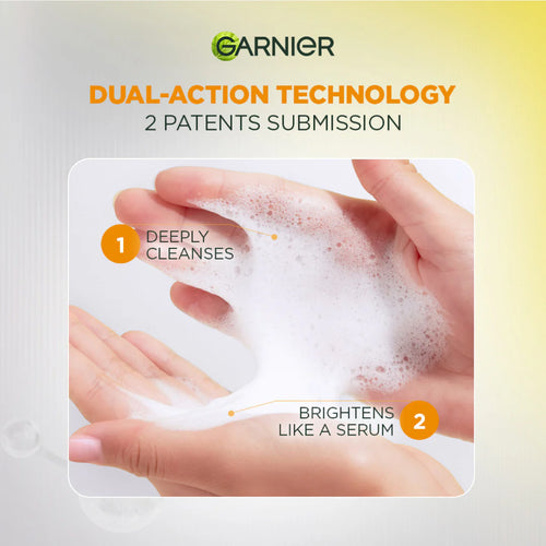 Garnier Fast Bright Serum Cleanser Dual Action Foam Cleanser, Brightens in 1 Wash