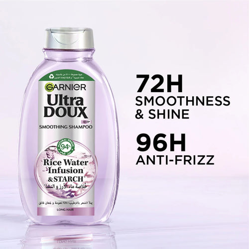 Garnier Ultra Doux Rice Water Infusion & Starch Shampoo For Long Hair, Smooth And Shine