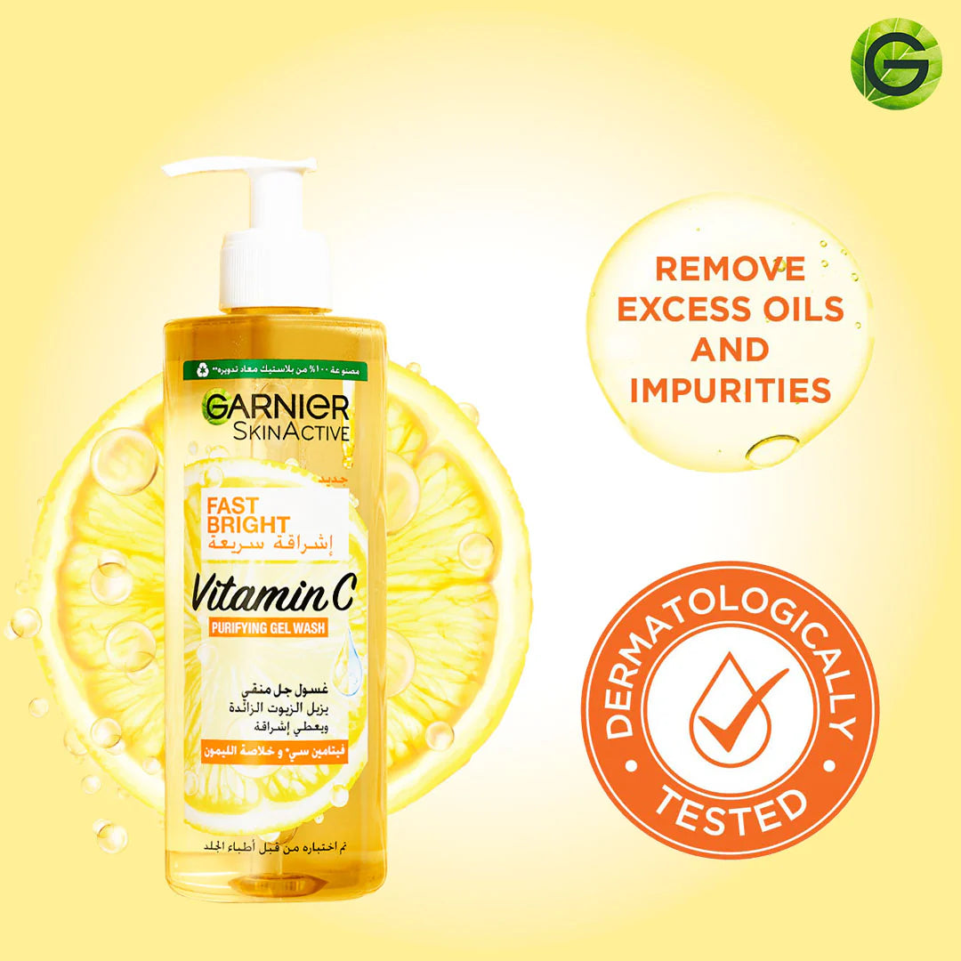 Garnier Fast Bright Face Wash With Vitamin C 400ml