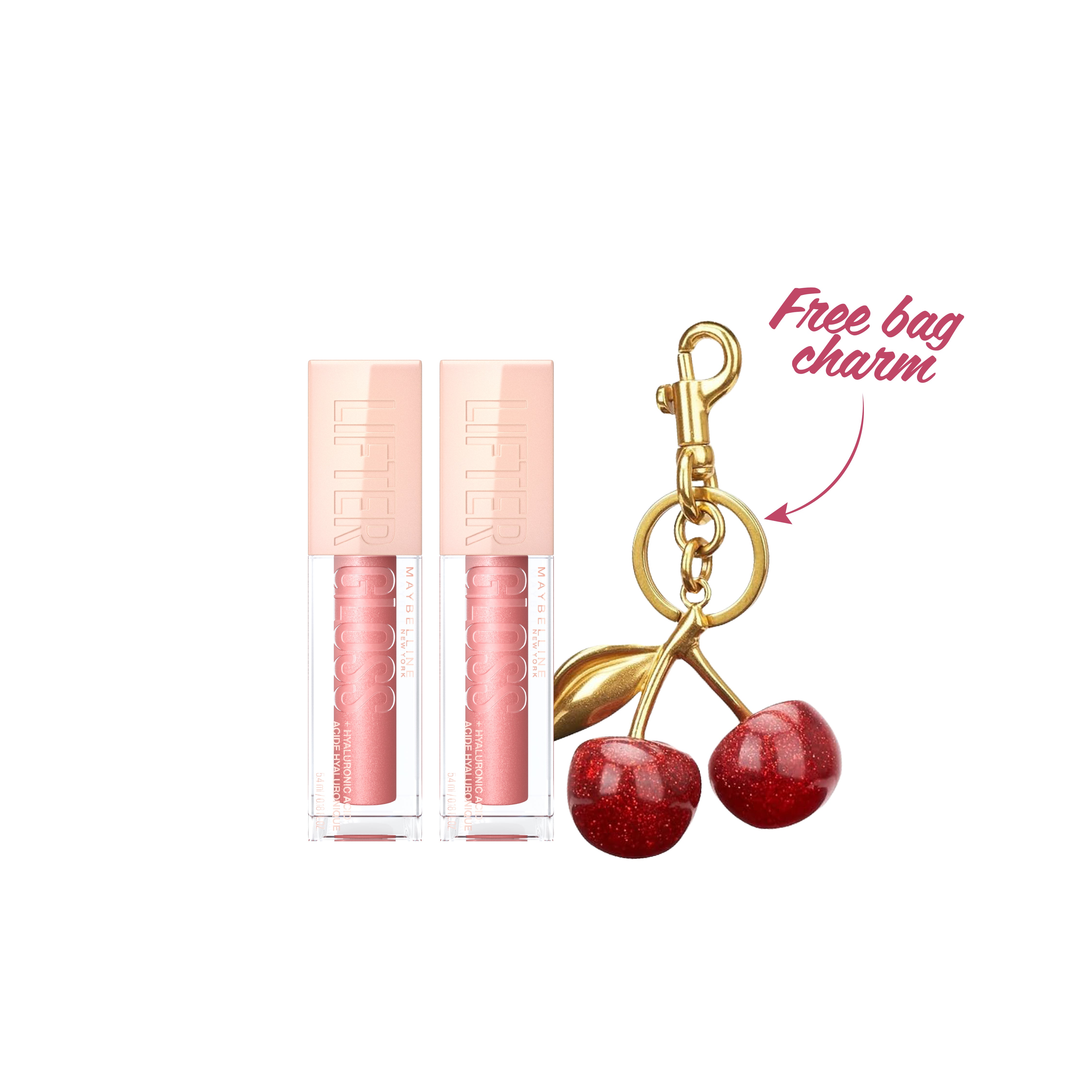 X2 Maybelline New York Lifter Gloss + FREE Bag Cherry Charm