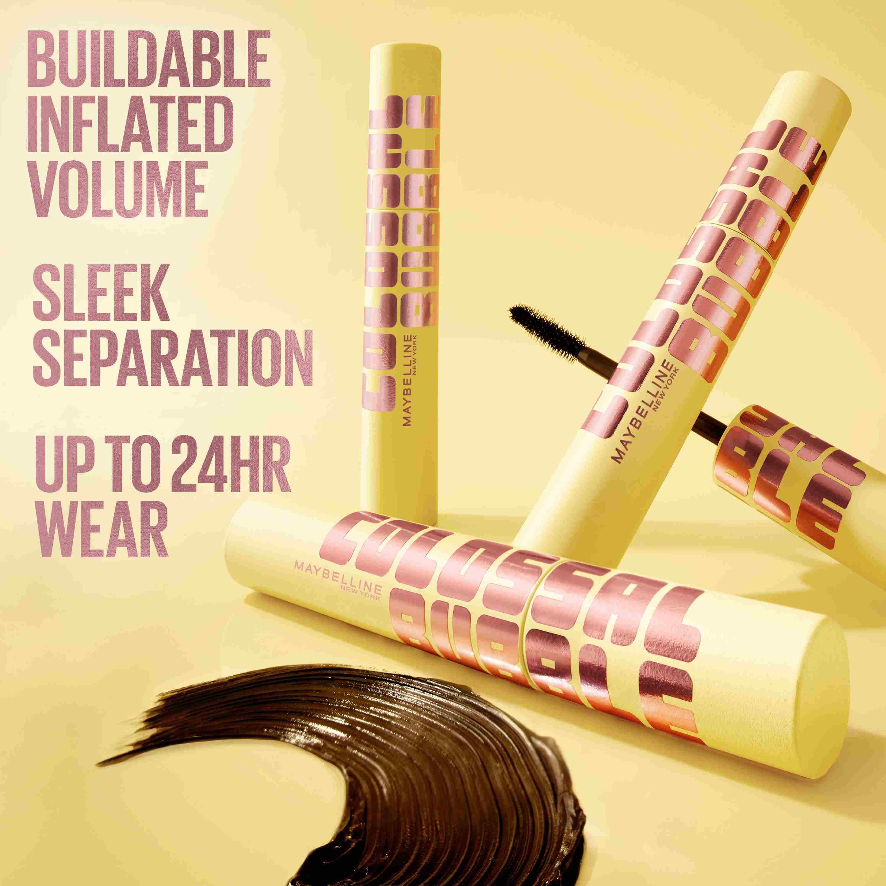 Maybelline New York Colossal
Bubble Mascara Buildable
Sleek Volume and Long Lasting
24HR Wear Mascara| Inflator
Comb Brush to Separate
Lashes