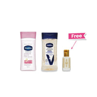 Vaseline B3 Body Oil + Vaseline Advanced Repair Body Gel Oil + Free Musk