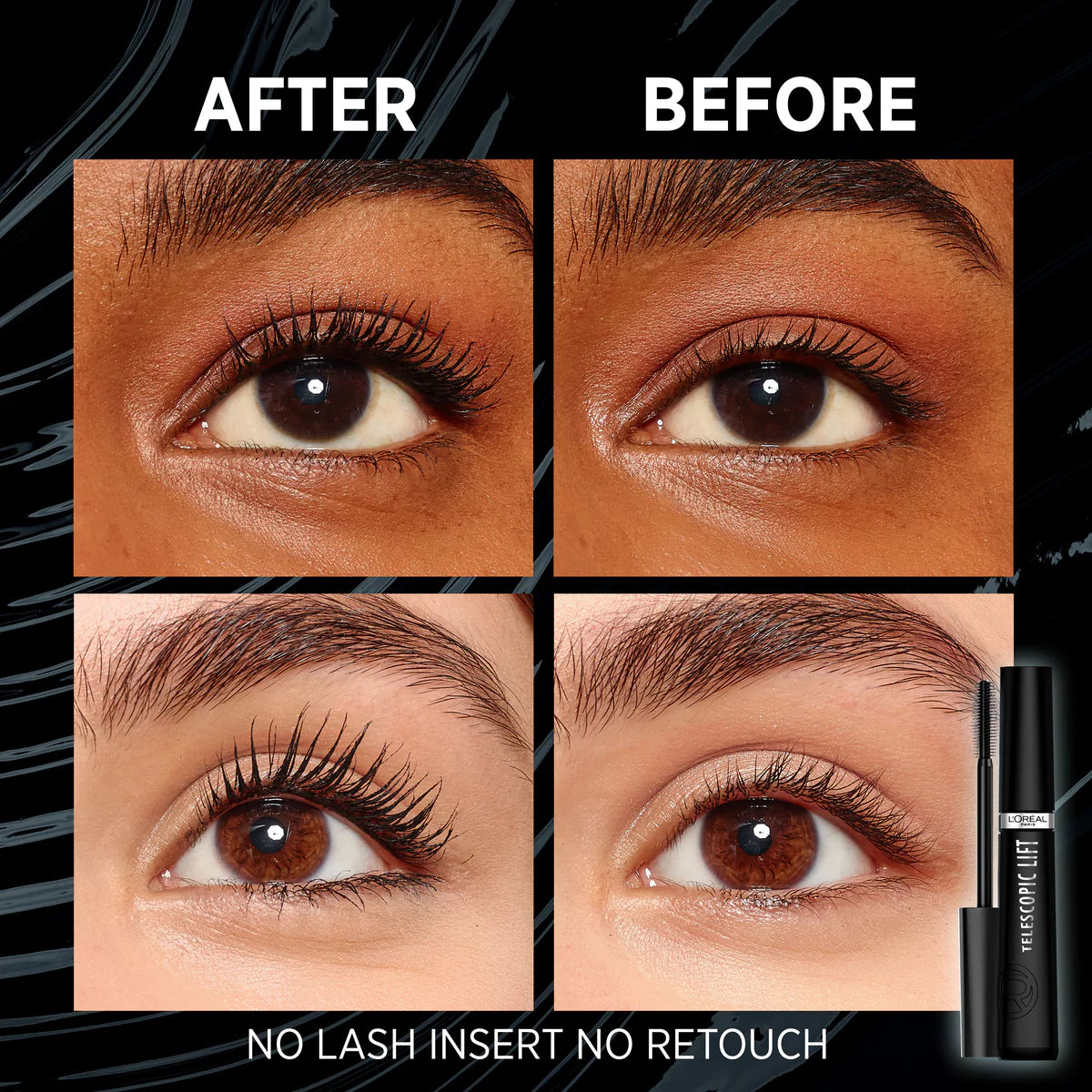 L'Oréal Paris Telescopic Lift Washable Mascara, Lengthening and Volumizing, Lash Lift with Up to 36HR Wear