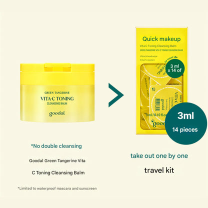 GOODAL Green Tangerine Vita-C Toning Cleansing Balm (Travel Pack) 3ml x 14s
