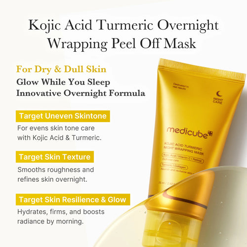 Medicube  Kojic Acid Turmeric Overnight Wrapping Peel Off Mask