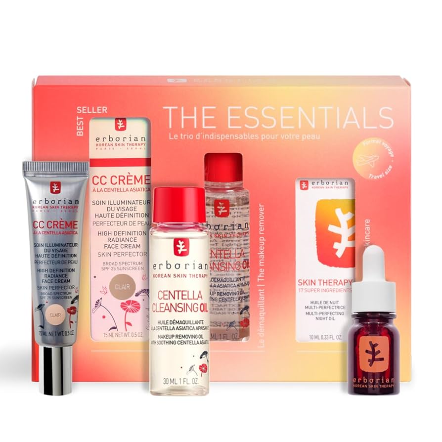Erborian - The Essentials - Mini CC Routine 23 Kit - CC Cream (Light / Doré) 15 ml + Centella Cleansing Oil 30 ml + Skin Therapy 10 ml