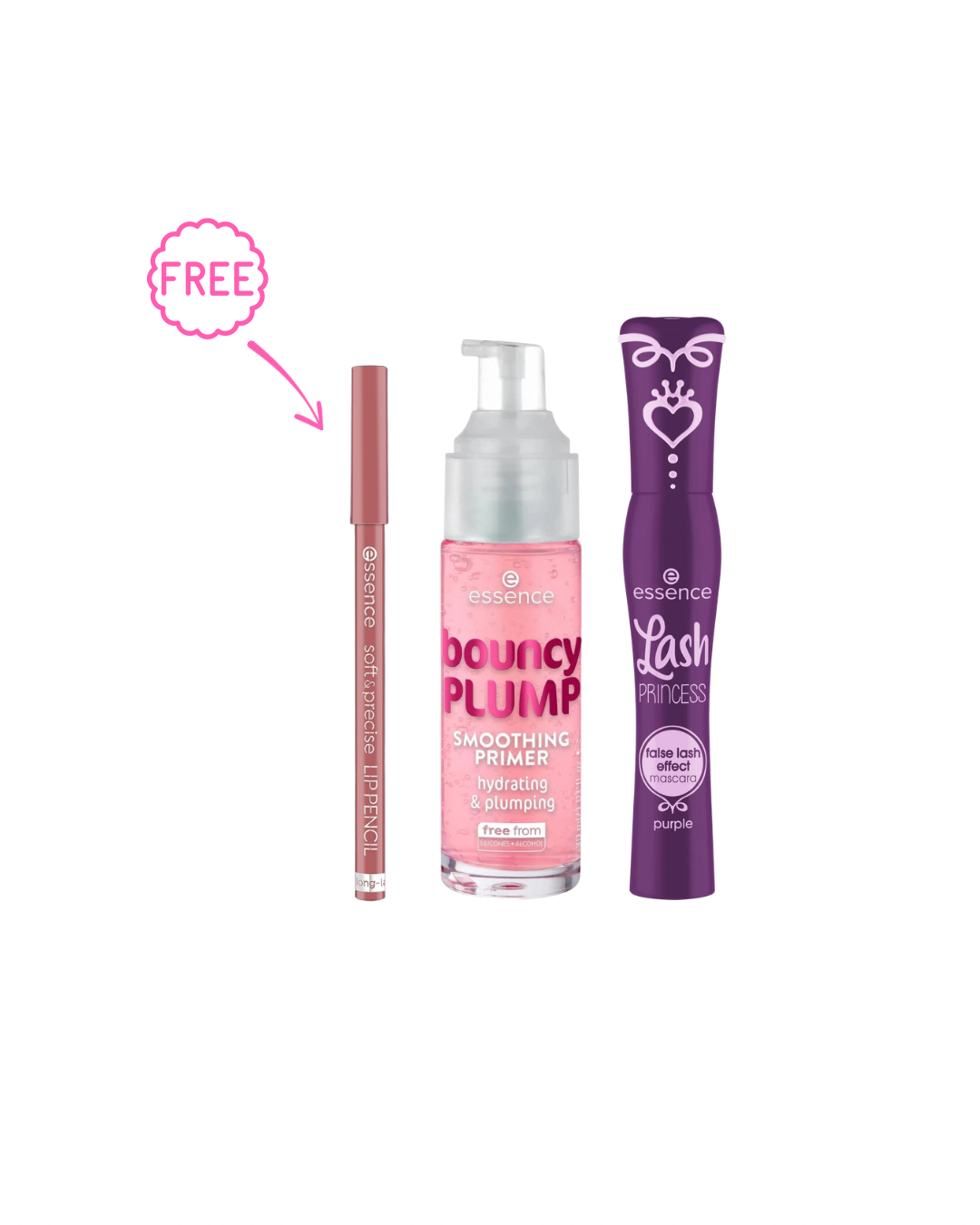 Essence Lash PRINCESS false lash effect mascara purple +Essence Bouncy Plump Smoothing Primer 30 ml + FREE Essence soft & precise LIP PENCIL - 02 Happy
Quantity