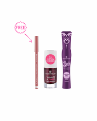 Essence Lash PRINCESS false lash effect mascara purple + Essence What A Tint Lip & Cheek Tint + FREE Essence soft & precise LIP PENCIL - 02 Happy
Quantity