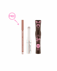 Essence JELLY JEWELS glitter stick + Essence Lash Princess false lash Mascara Brown + FREE Essence soft & precise LIP PENCIL - 402 Honey Stly
