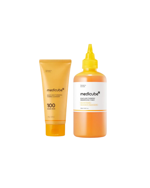 Medicube Kojic Acid Turmeric Toning Cleanser + Medicube Kojic Acid Turmeric Toning Resurfacing Toner