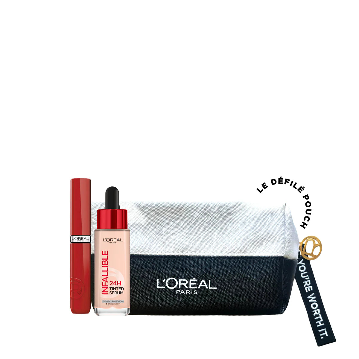 L'Oréal Paris Infallible Tinted Serum & Laque Lipstick Bundle + Free Pouch