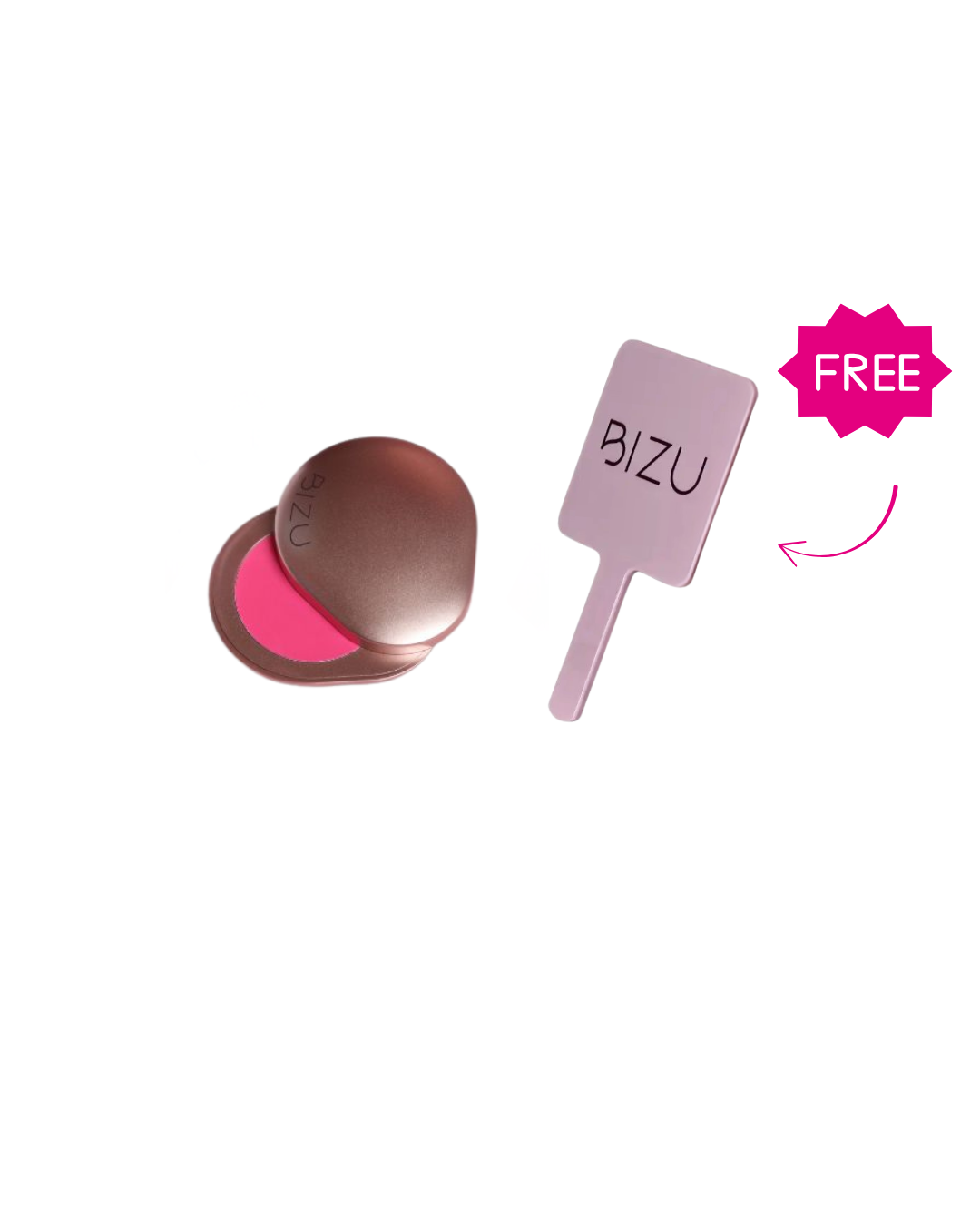 Bizu Silky Matt Blush – Petal Pink + Free Mirror