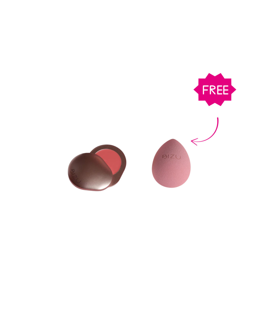 Bizu Silky Matt Blush – Coral Crush + Free Beauty Blender
