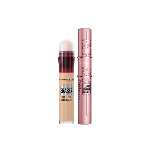 Maybelline New York Instant Age Rewind Eraser Dark circles treatment, Multi-Use Concealer +Maybelline New York Lash Sensational Sky High Mascara