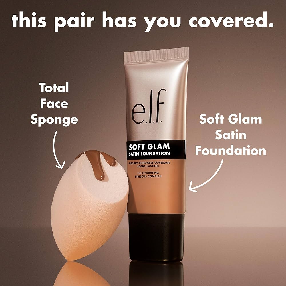 Elf Soft Glam Foundation, Medium Coverage, Long-Lasting & Buildable Foundation