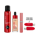 L'Oréal Paris Infallible 24H Tinted Serum  + L'Oréal Paris Infallible 3-Second Setting Spray Mist + L'Oréal Paris Infallible Laque Resistance Liquid Lipstick + Free RedHair Pins