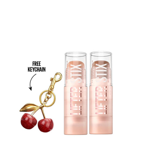 X2 Maybelline New York Lifter Stix Multi-Use Face Stick Contour, Bronzer, Concealer and Foundation Stick, All-In-One Creamy Face Makeup +FREE Cherry  Bag Charm