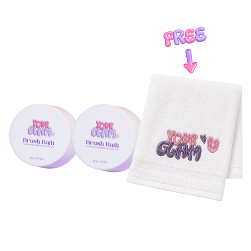 x2 Your Glam Brush Bath 30g + FREE Your Glam Towel